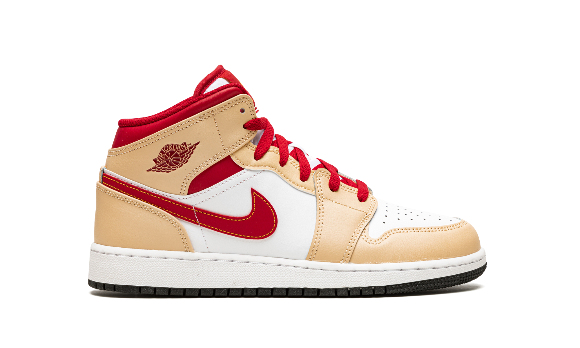 Air Jordan 1 Mid GS Beige / Red 554725 201
