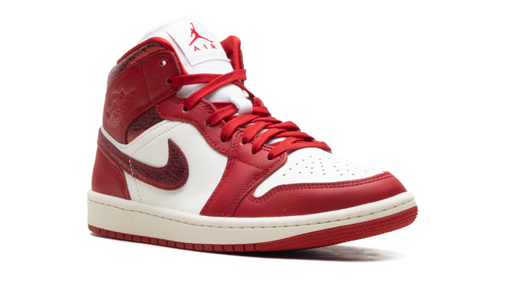 Air Jordan 1 Mid WMNS Red Cracked Leather HJ9337 106