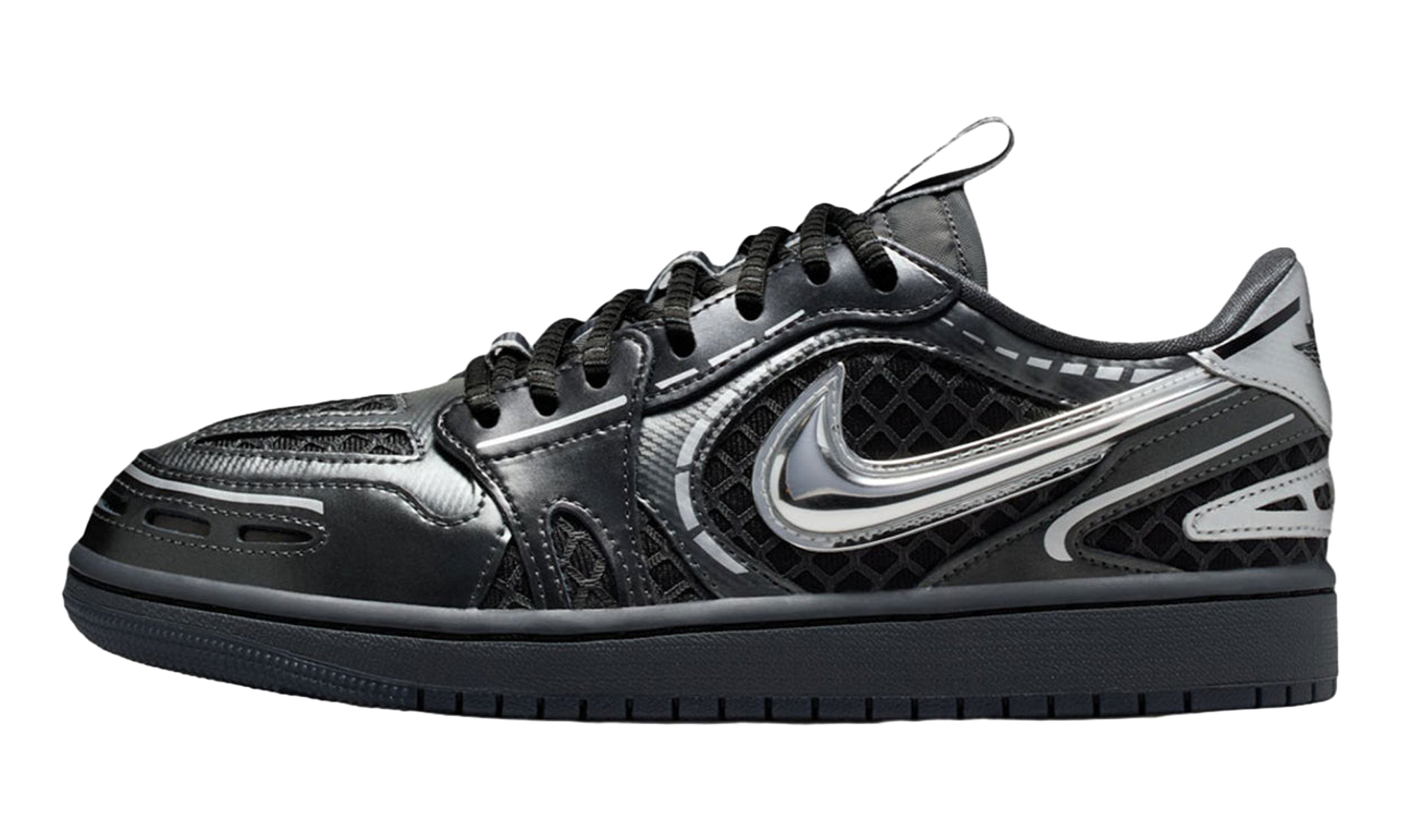 Jordan 1 Low Method of Make V3 WMNS Black Metallic Silver HQ2186 001