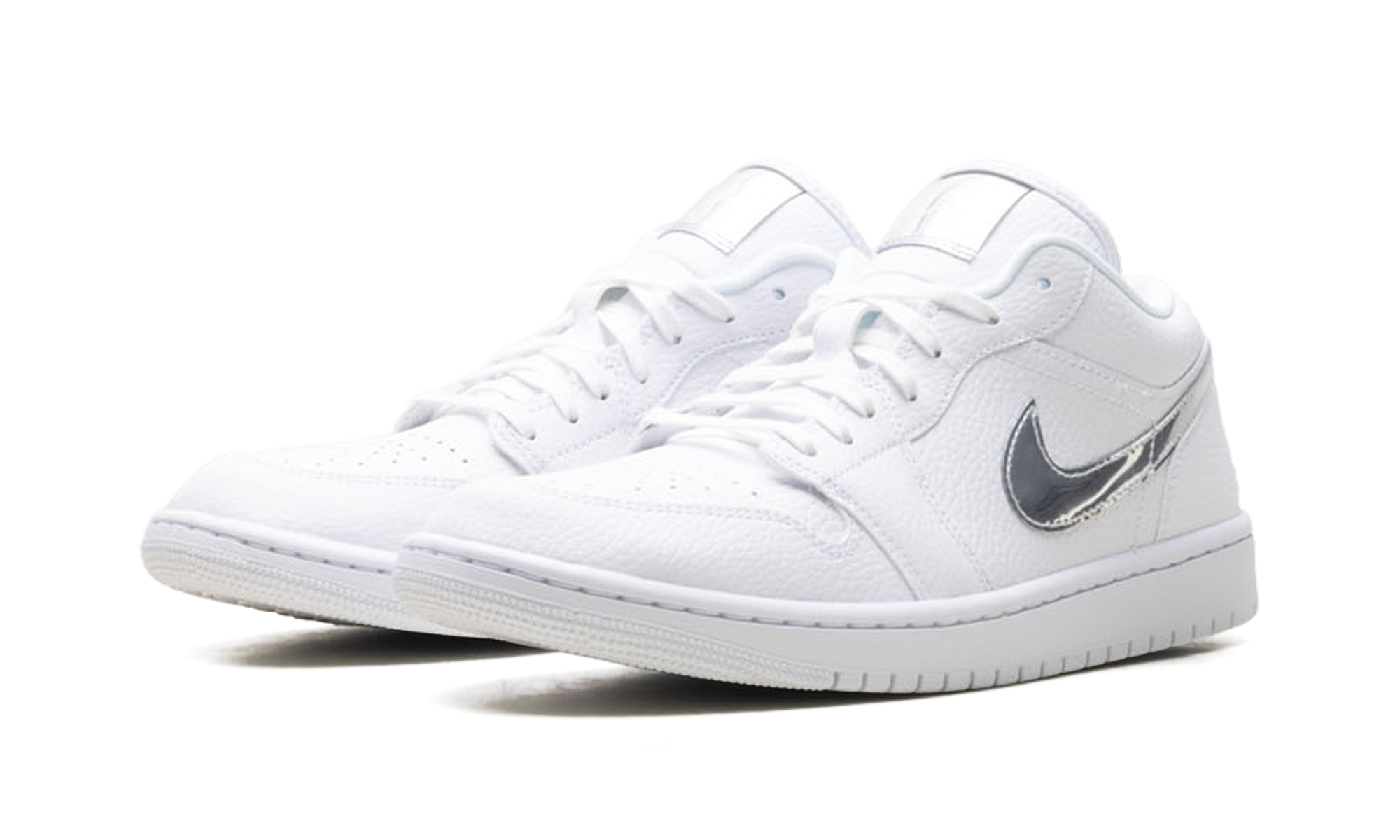 Womens Air Jordan 1 Low SE White Metallic Silver' IQ9381 100