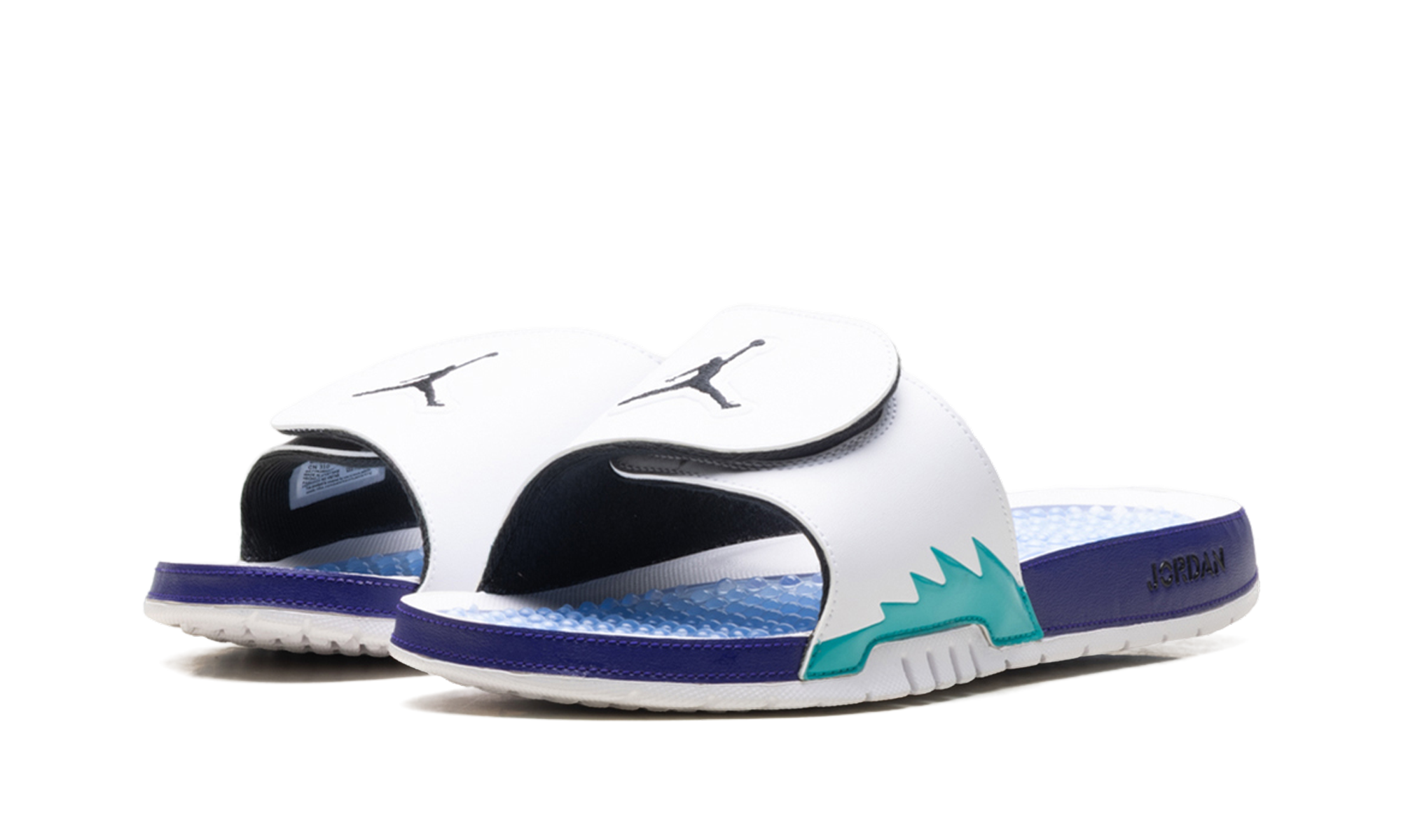 Jordan Hydro 5 Retro Slide White New Emerald Grape Ice Black 555501 103