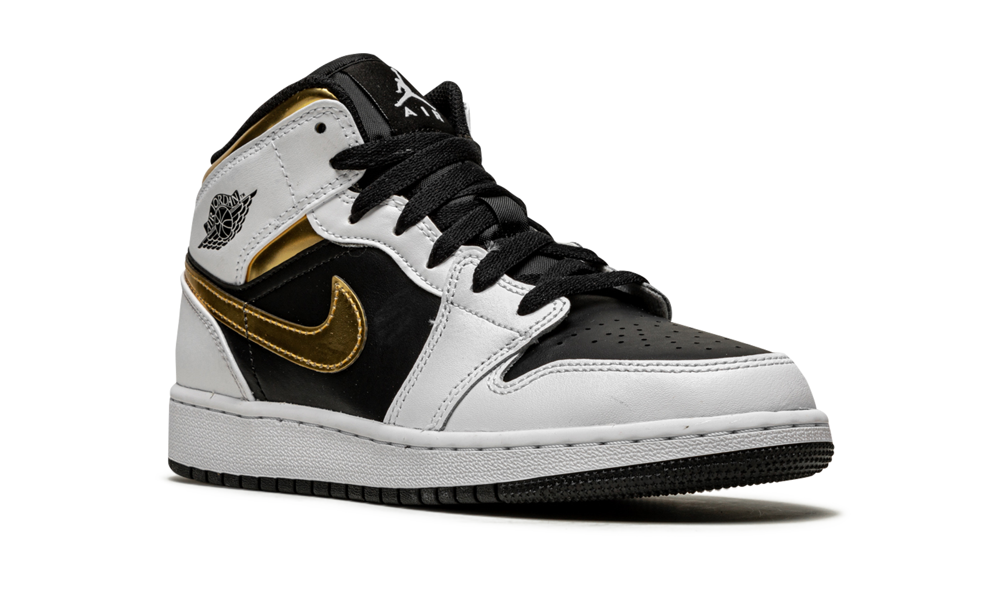 Air Jordan 1 Mid GS White / Gold / Black 554725 190