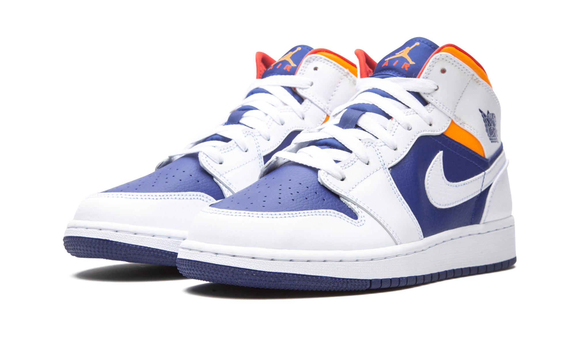 Air Jordan 1 Mid GS White Deep Royal Blue 554725 131