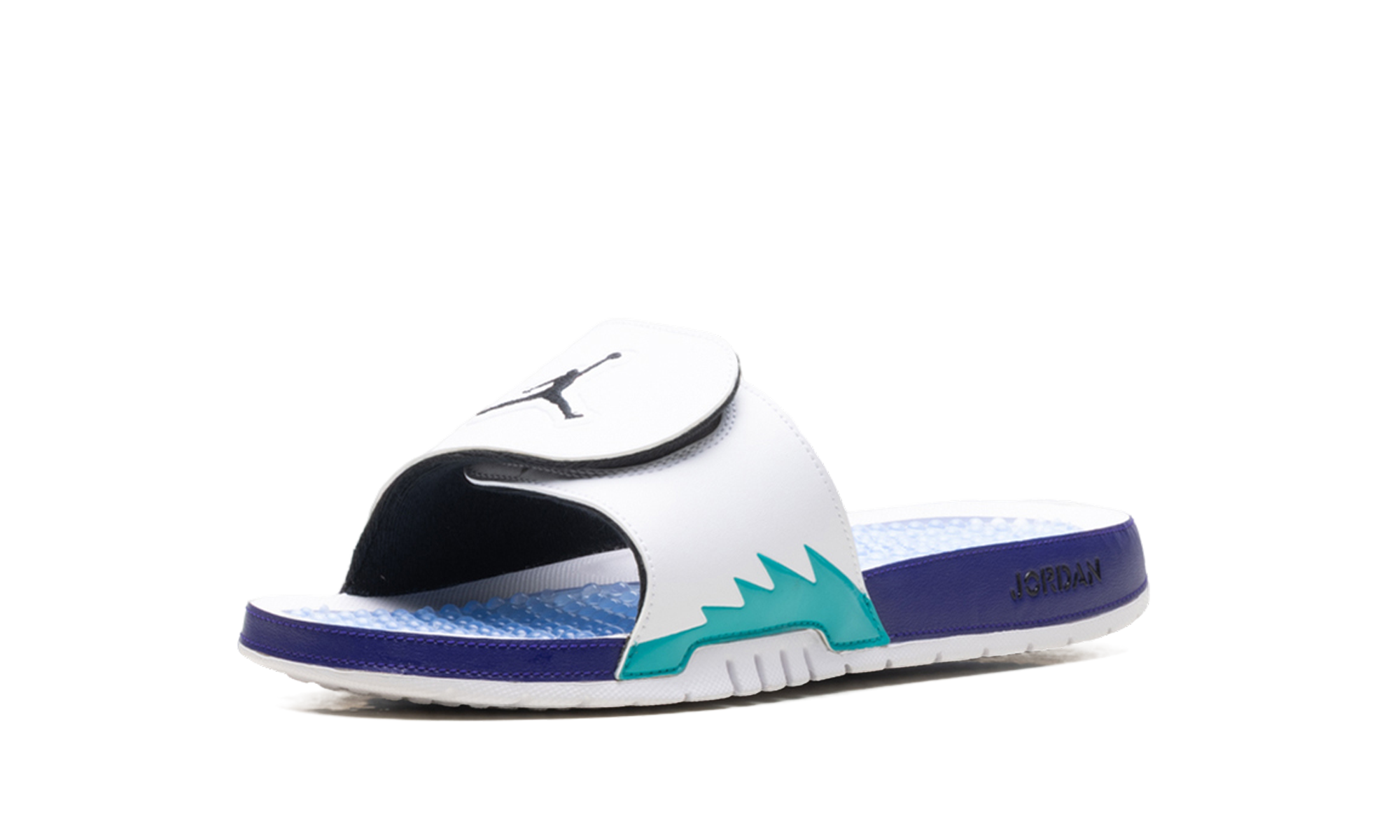 Jordan Hydro 5 Retro Slide White New Emerald Grape Ice Black 555501 103