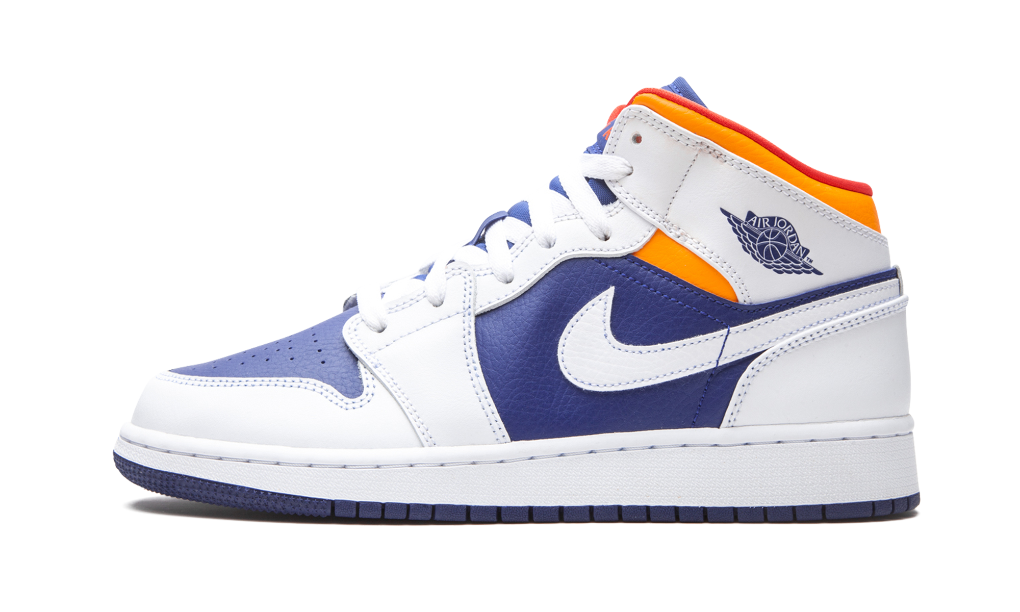 Air Jordan 1 Mid GS White Deep Royal Blue 554725 131
