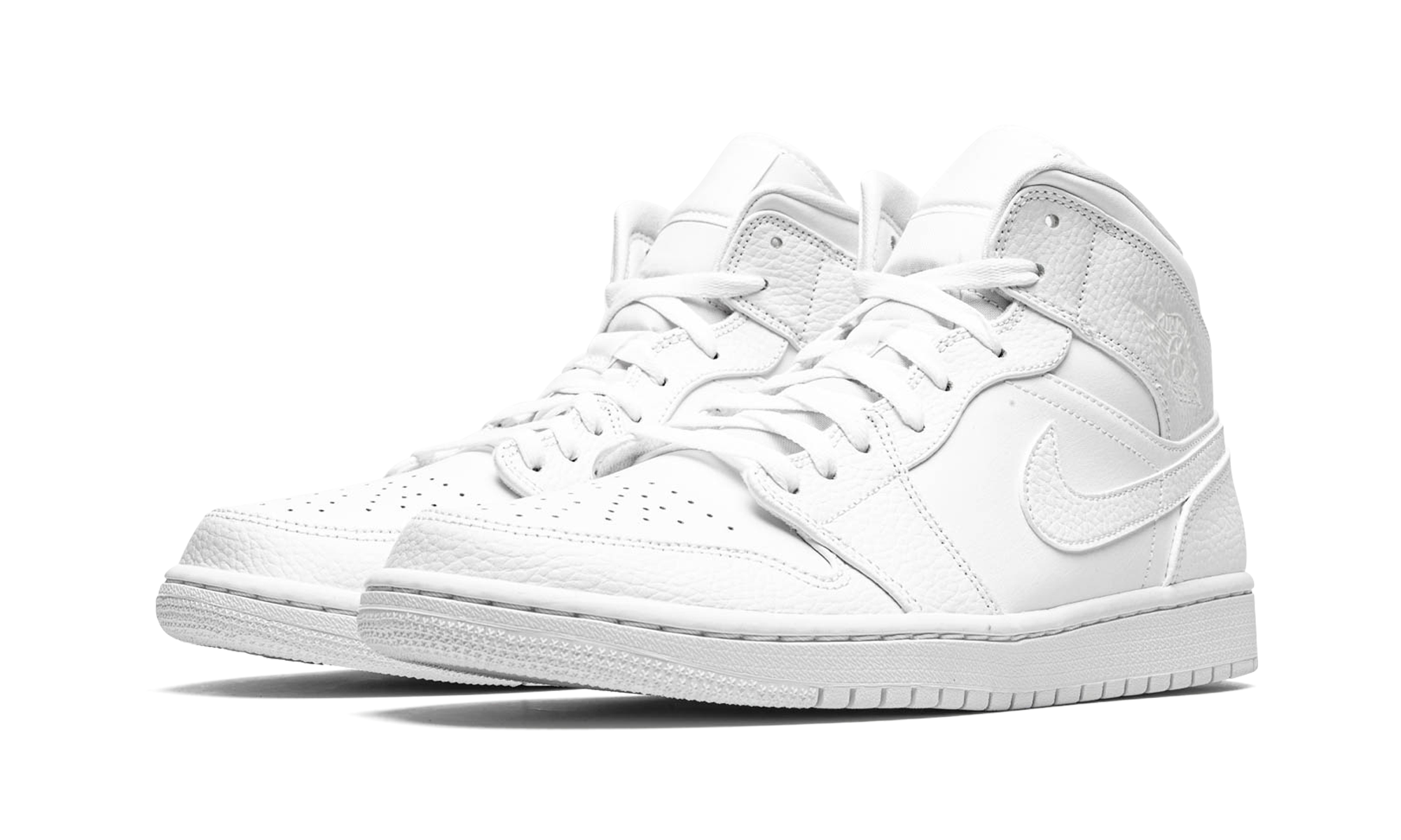 Air Jordan 1 Mid Triple White 554724 130