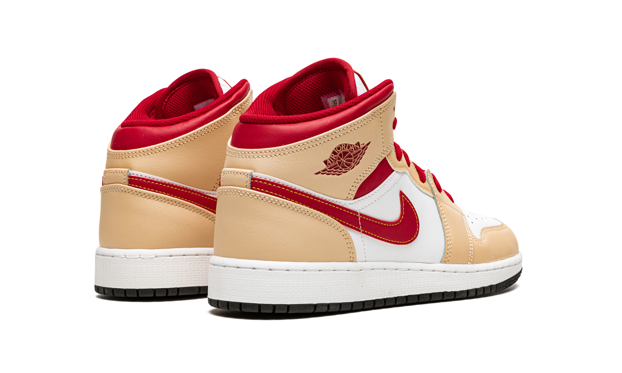 Air Jordan 1 Mid GS Beige / Red 554725 201