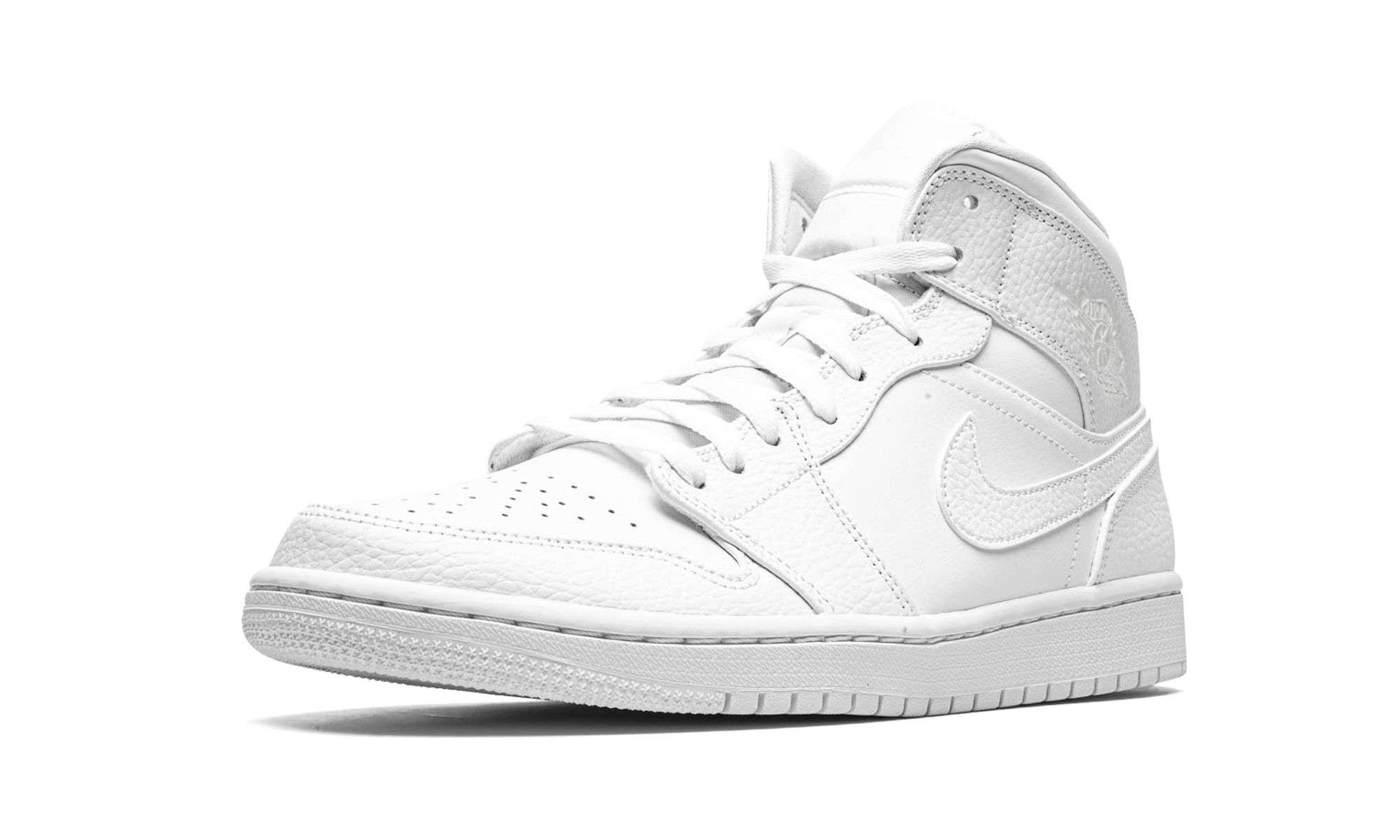 Air Jordan 1 Mid Triple White 554724 130