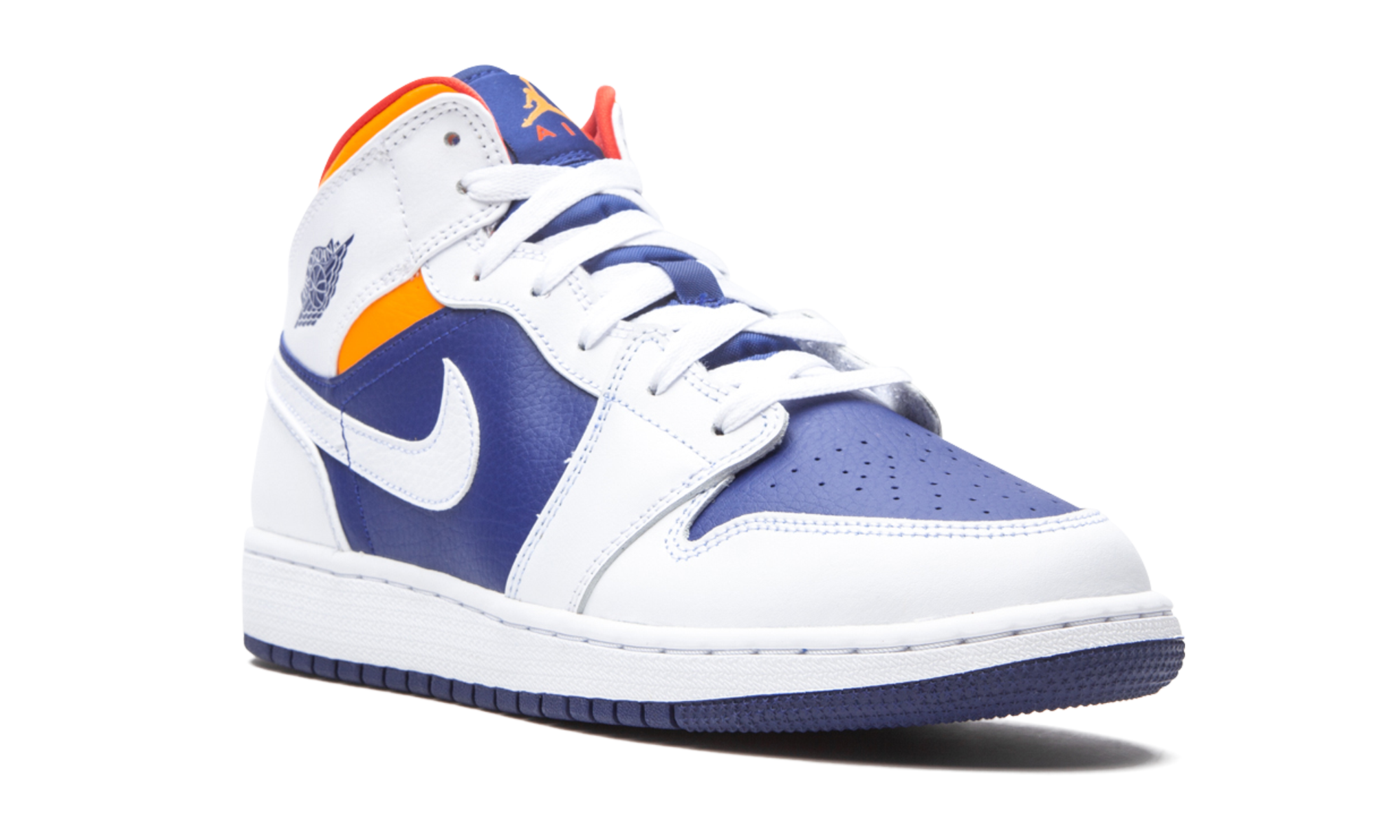 Air Jordan 1 Mid GS White Deep Royal Blue 554725 131