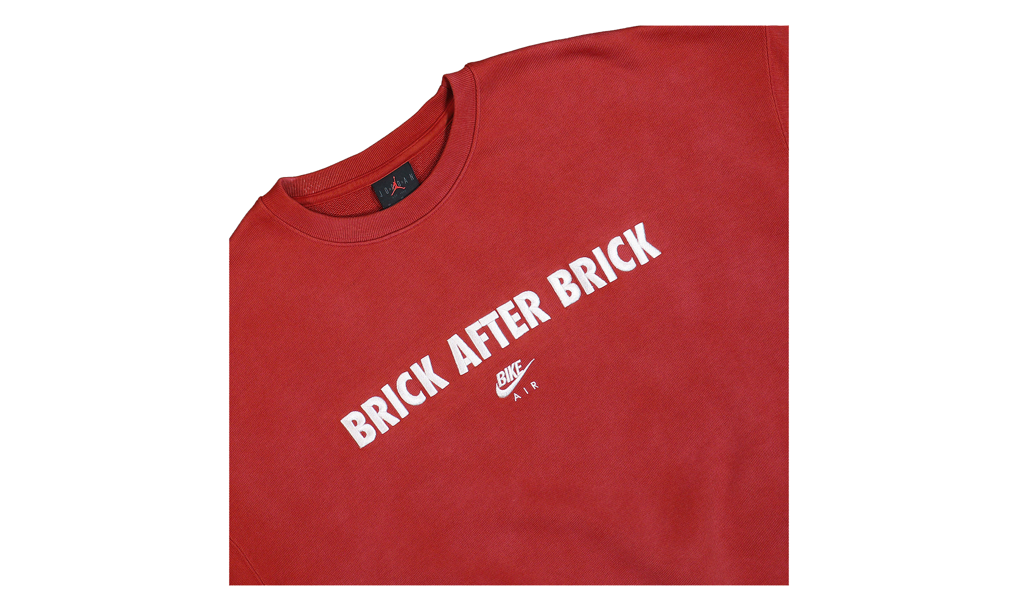Air Jordan x Nigel Sylvester Brick After Brick Fleece Crewneck Sweatshirt Vermilion / Sail IQ8154 671