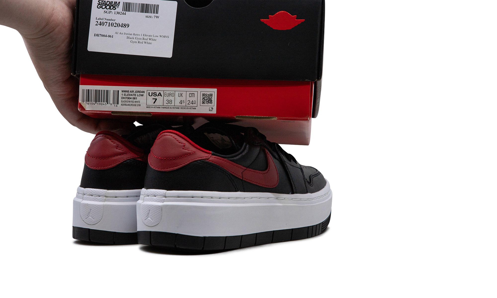 Air Jordan Retro 1 Elevate Low WMNS Black Gym Red White DH7004 061