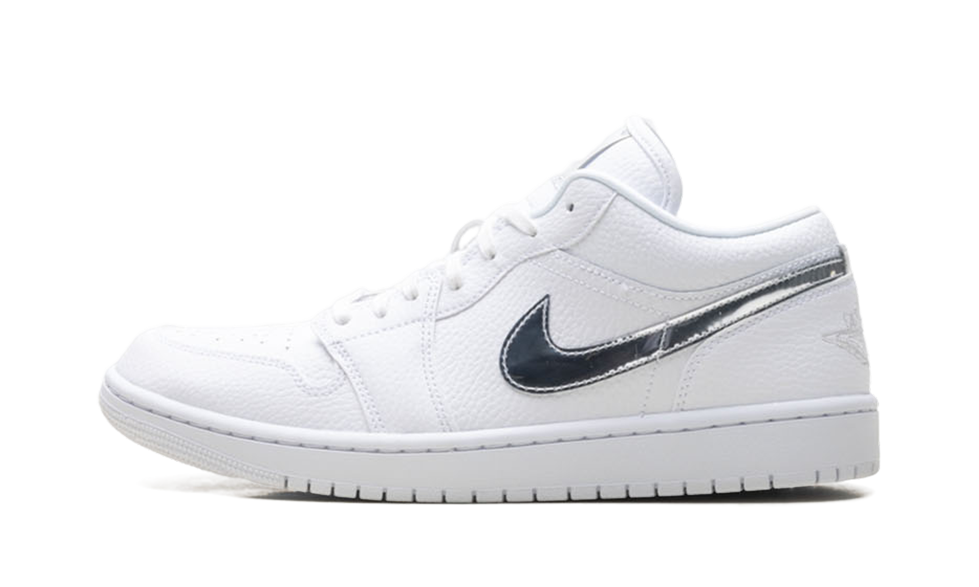 Womens Air Jordan 1 Low SE White Metallic Silver' IQ9381 100