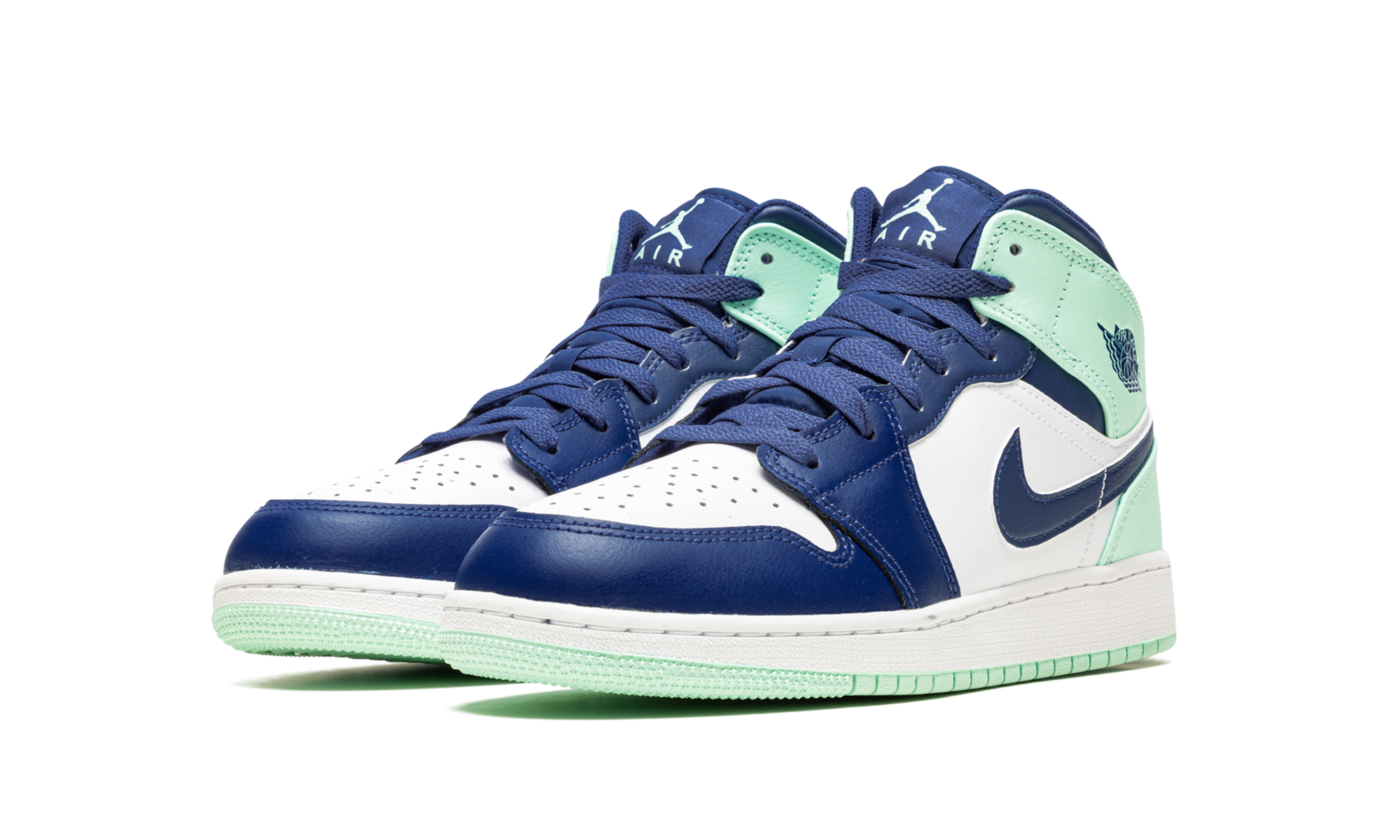 Air Jordan 1 Mid GS Blue Mint 554725 413