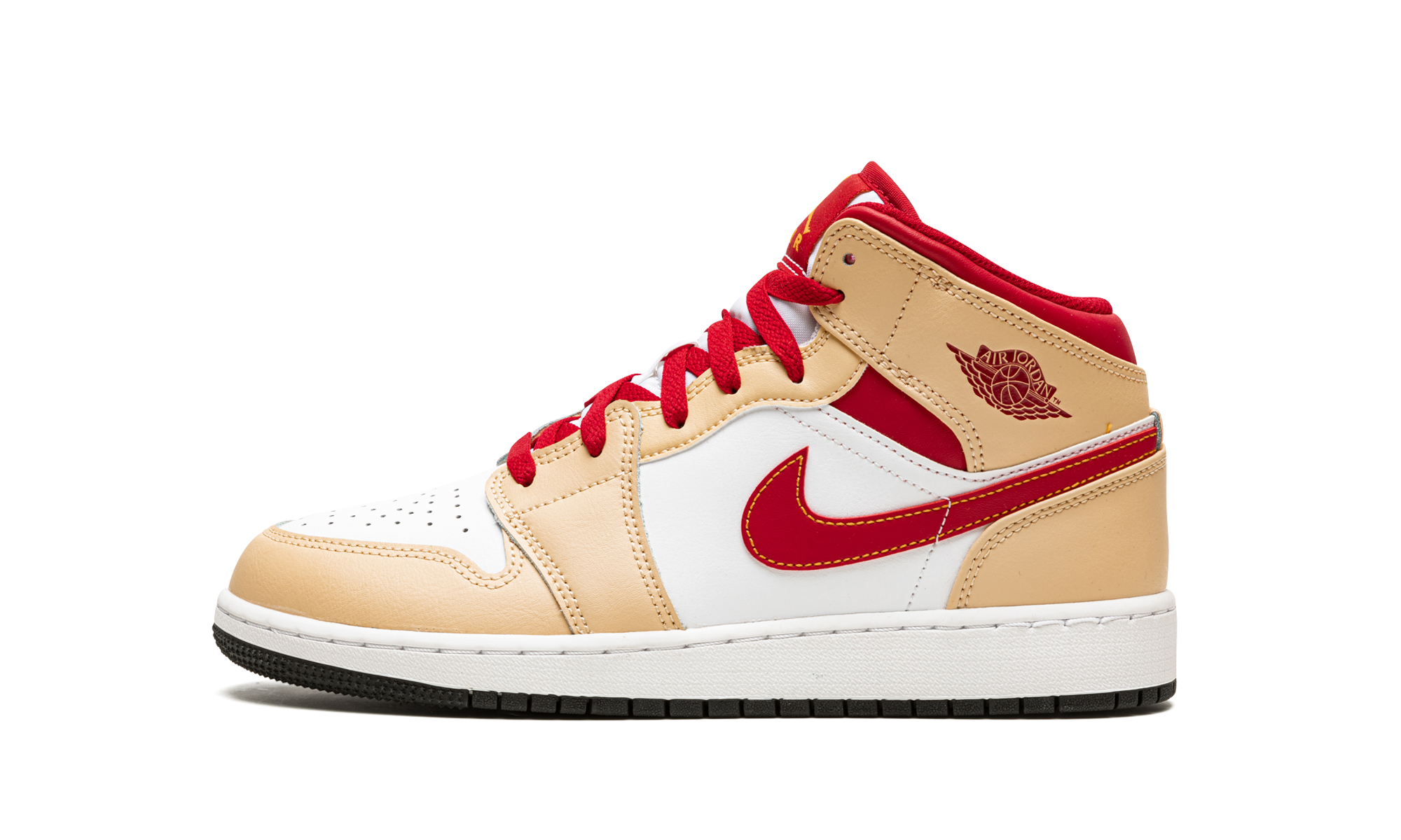 Air Jordan 1 Mid GS Beige / Red 554725 201
