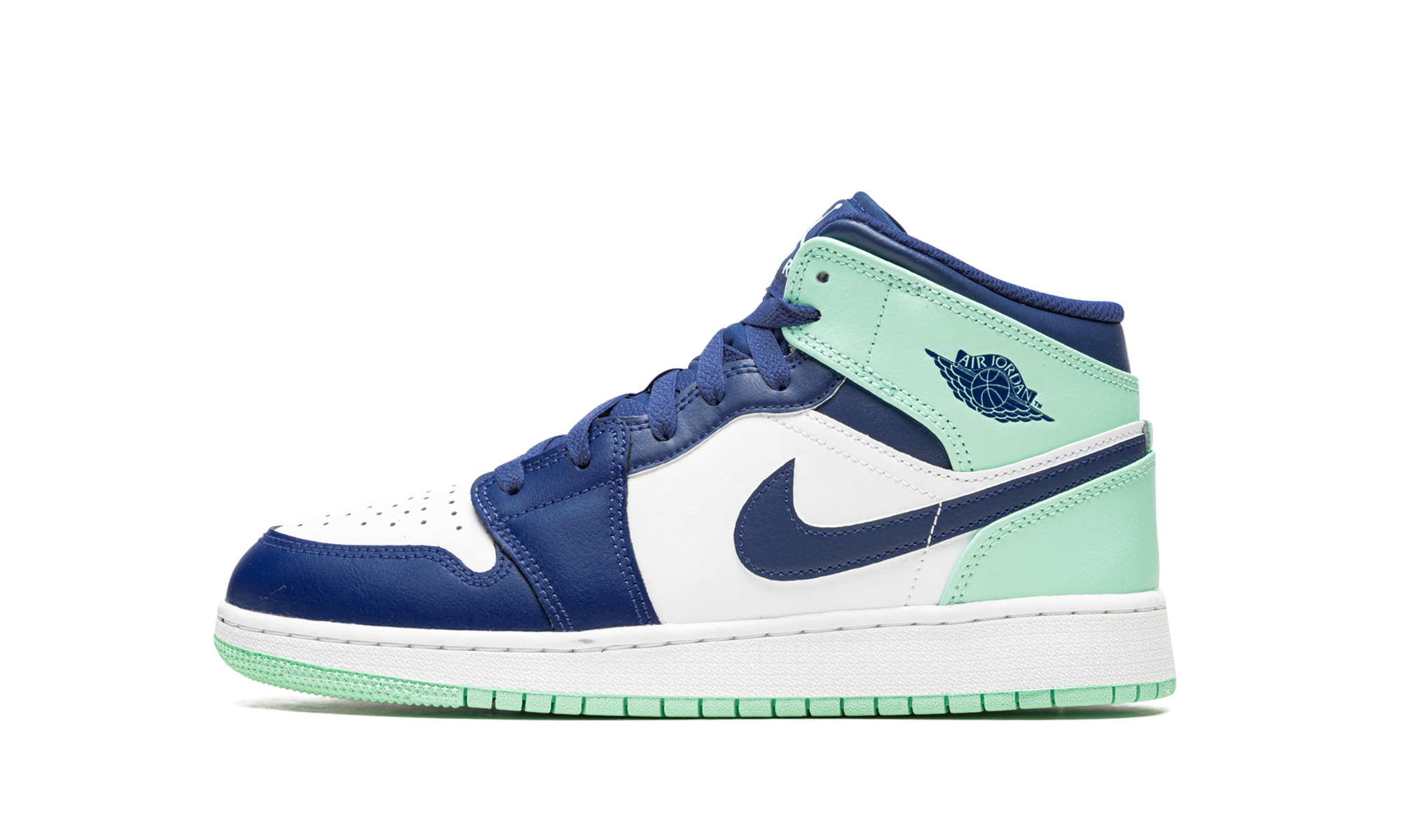 Air Jordan 1 Mid GS Blue Mint 554725 413