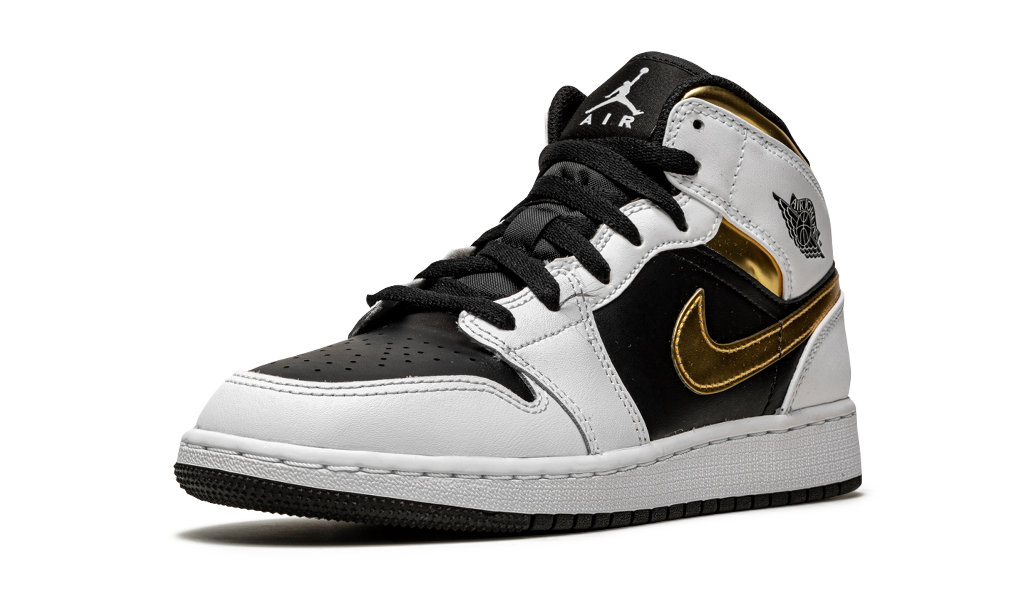 Air Jordan 1 Mid GS White / Gold / Black 554725 190