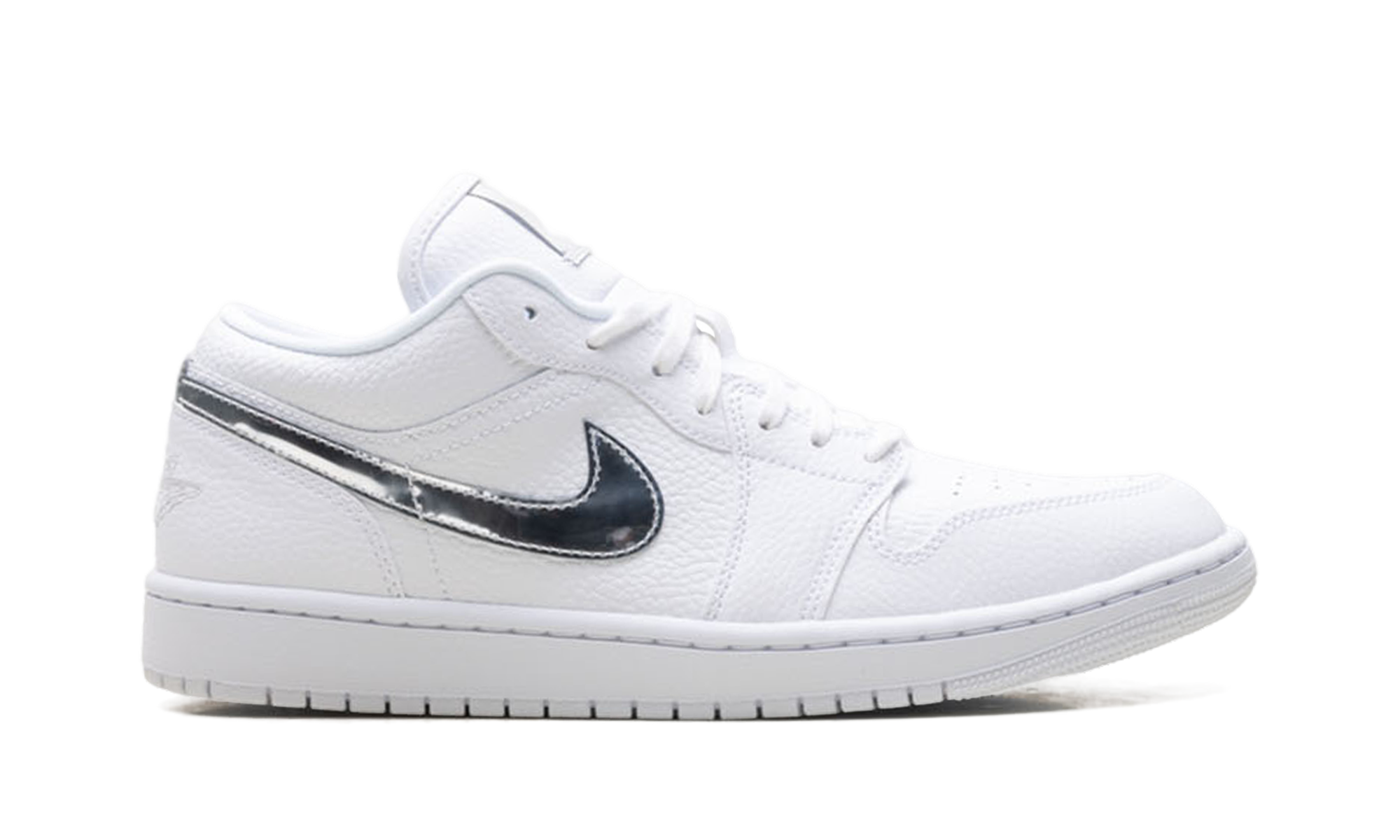 Womens Air Jordan 1 Low SE White Metallic Silver' IQ9381 100