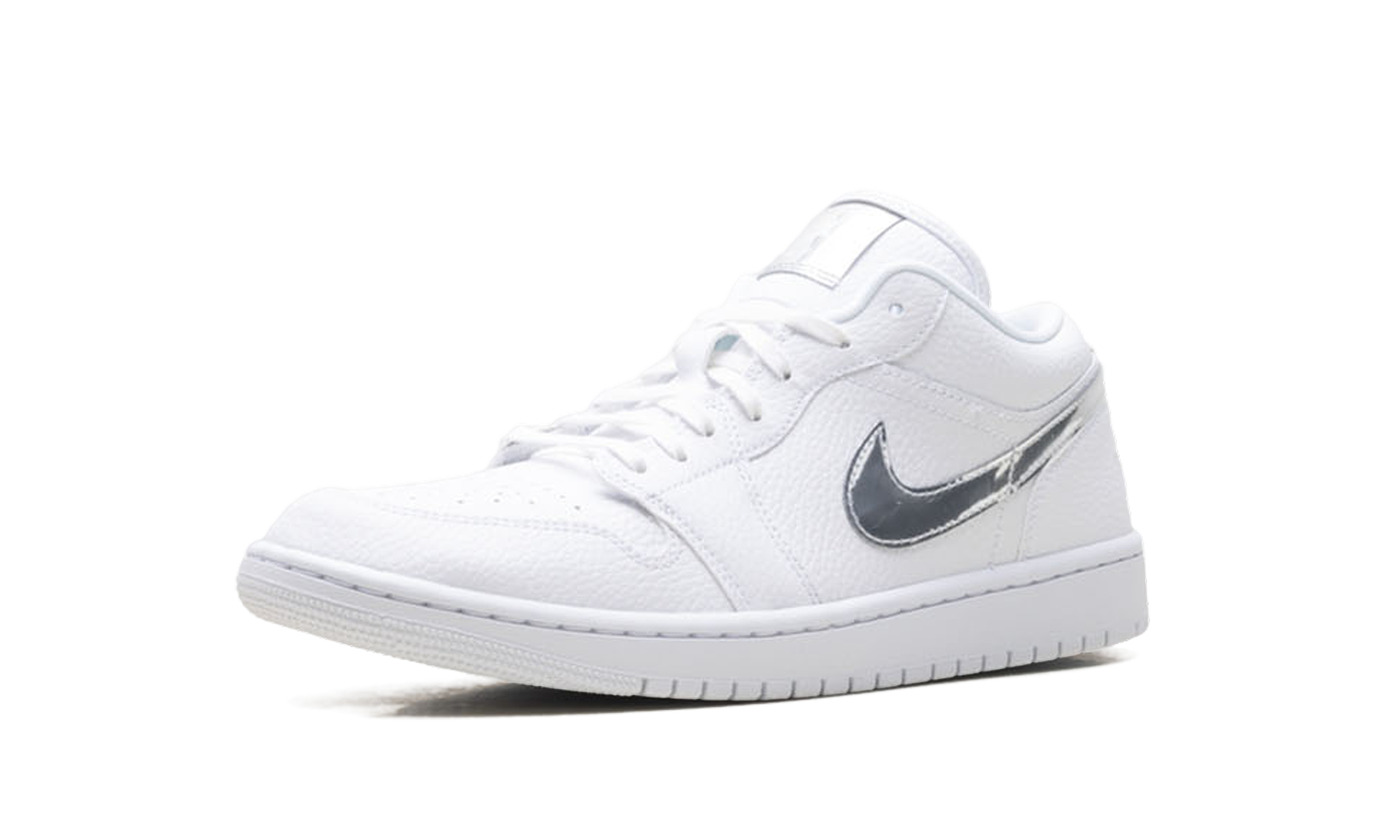 Womens Air Jordan 1 Low SE White Metallic Silver' IQ9381 100