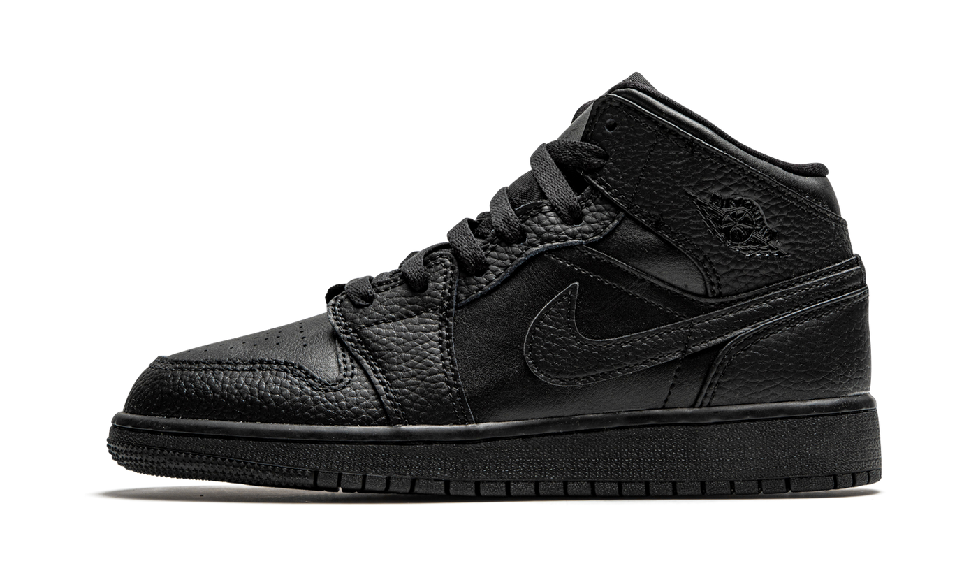 Air Jordan 1 Mid GS Triple Black 554725 091