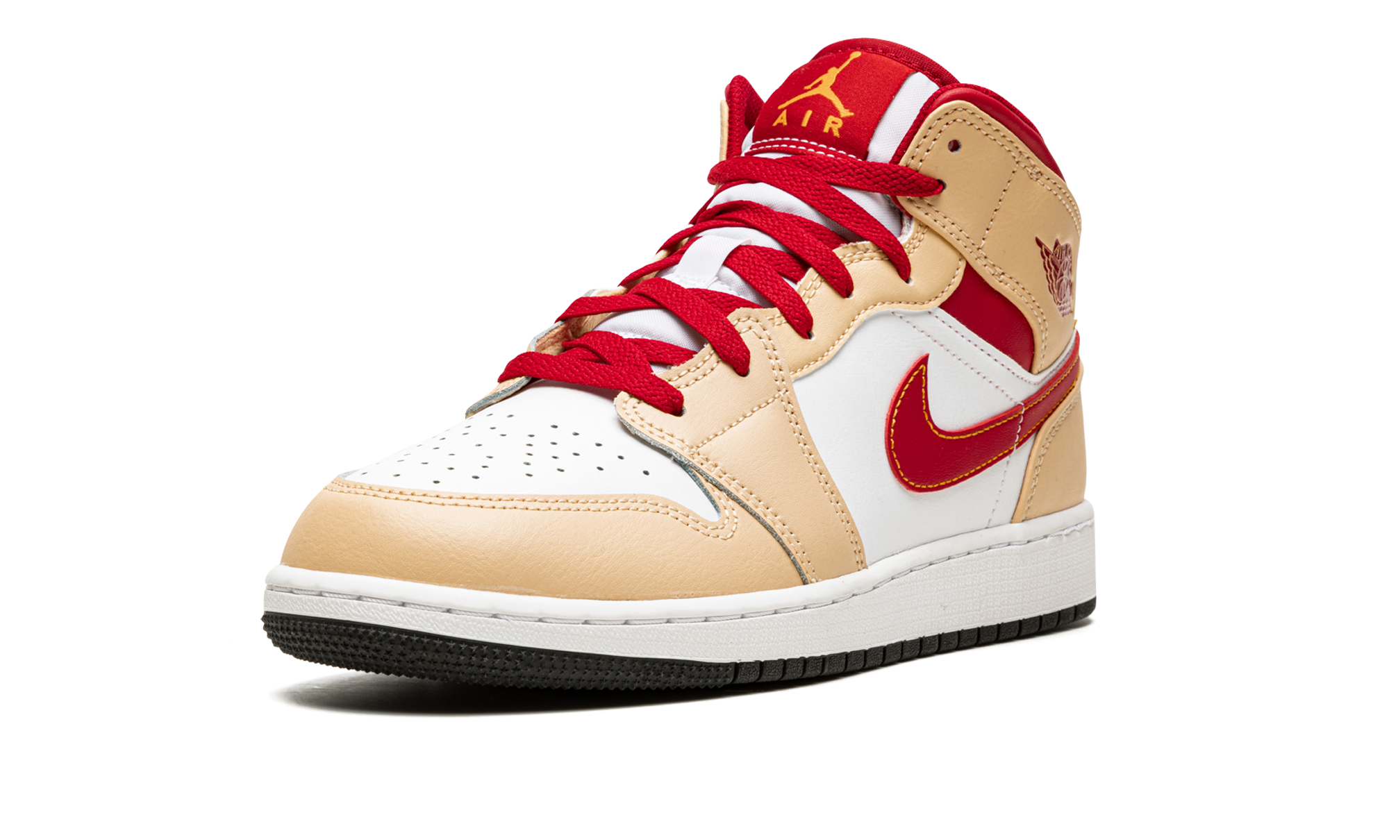 Air Jordan 1 Mid GS Beige / Red 554725 201
