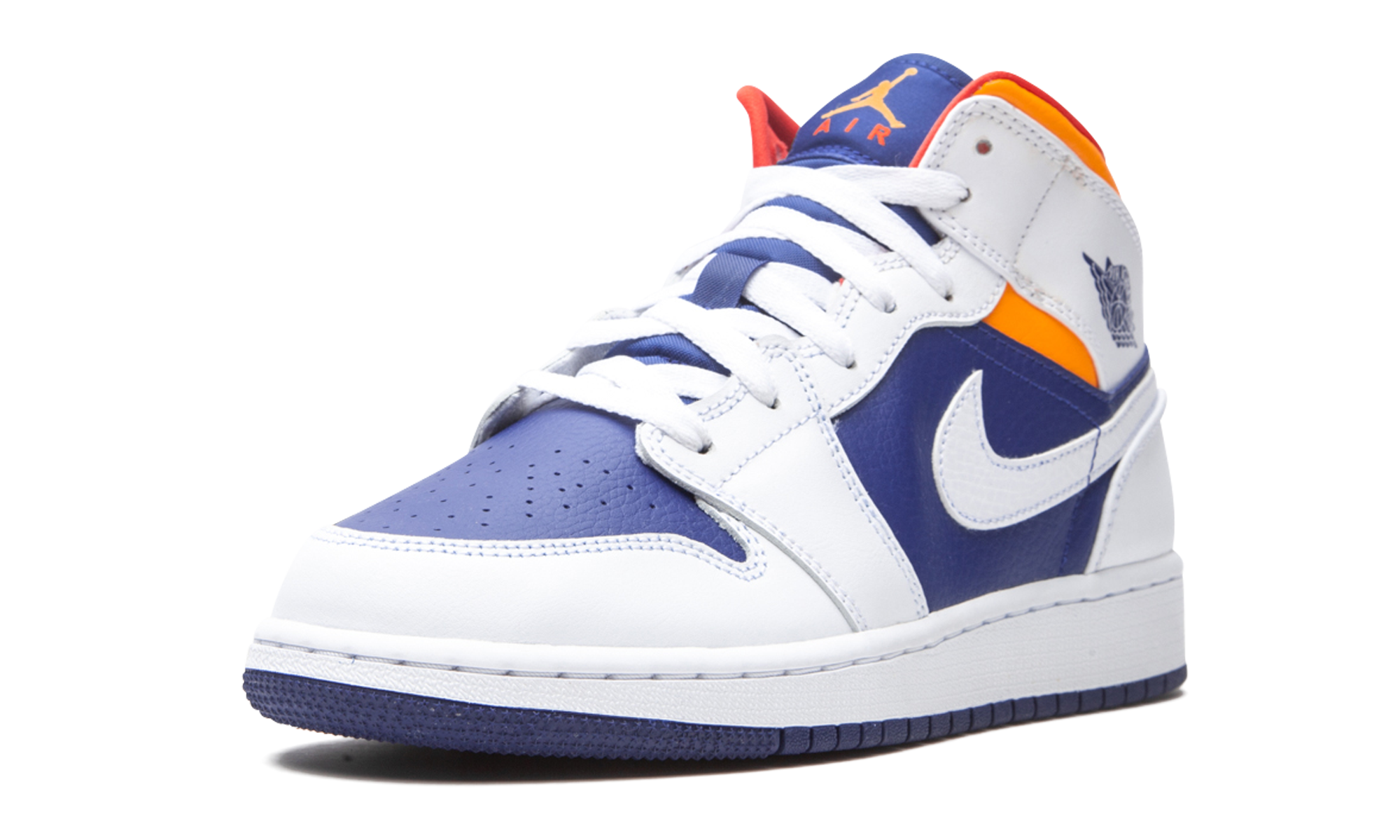 Air Jordan 1 Mid GS White Deep Royal Blue 554725 131